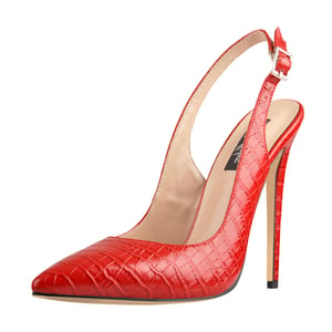 Women's 12CM Slingback High Heels Pumps Red Color Pointed Toe Ankle Strap Big Size Fashion Sandals